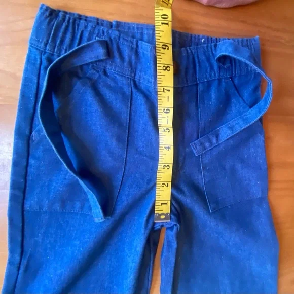 RARE LEVIS 60’s SAILOR DENIM FLARE TIE ELASTIC WAIST BELL BOTTOMS Size 22” Waist